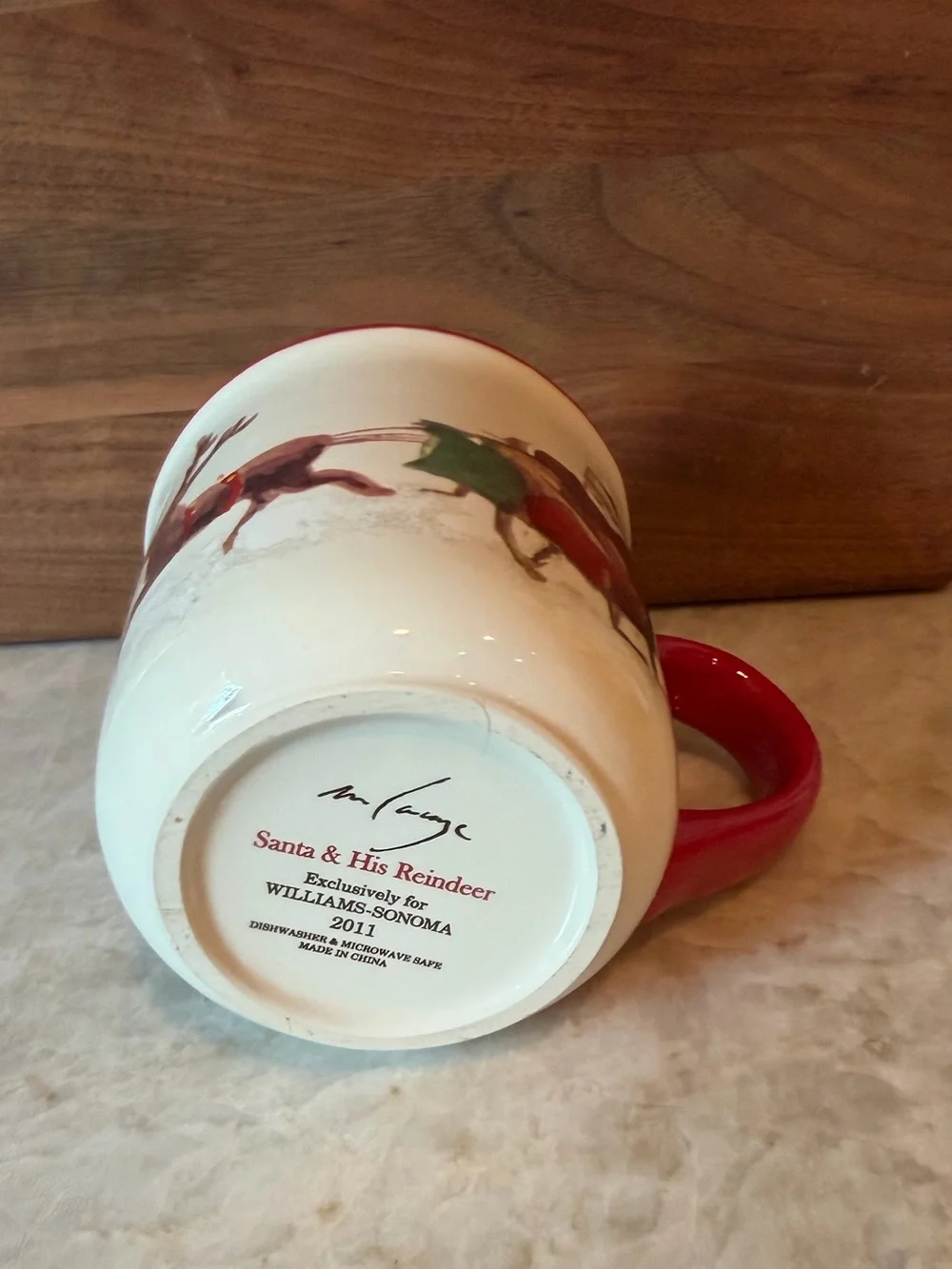 Willliams Sonoma Santa and his reindeer mug 2011